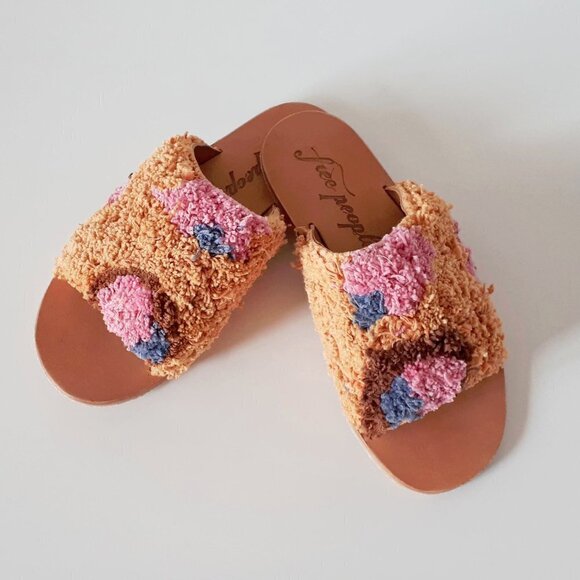 NWOT Free People Yuma woven "shag" peep toe sandal mules, 37 - Picture 11 of 15